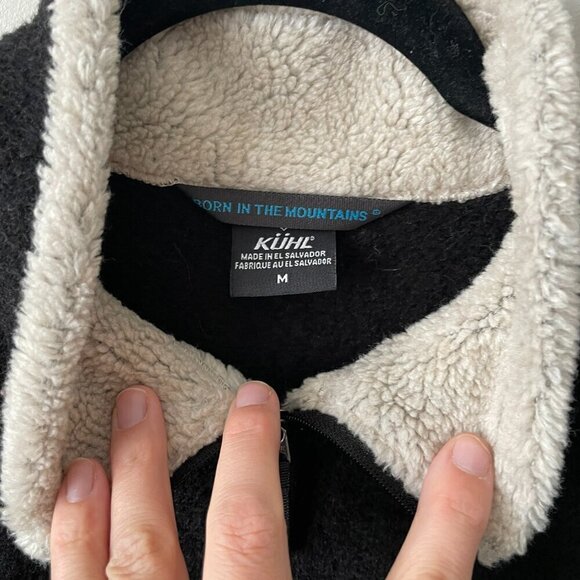 Kuhl Alaska 1/4 Zip Fleece Mock Neck Long Sleeve Pullover Sweater Black Medium - Picture 5 of 6